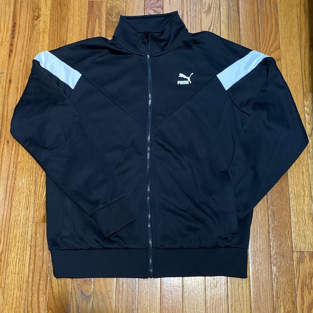 ADULT Puma Men’s Iconic MCS Long Sleeve Comfortable Track Jacket – Black - Picture 2 of 7